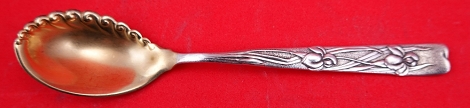 Sorbet Spoon GW  ruffled  w/ iris motif  5 1/4
